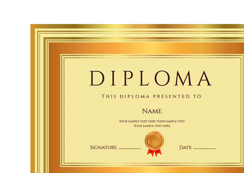 template gold diploma cover 