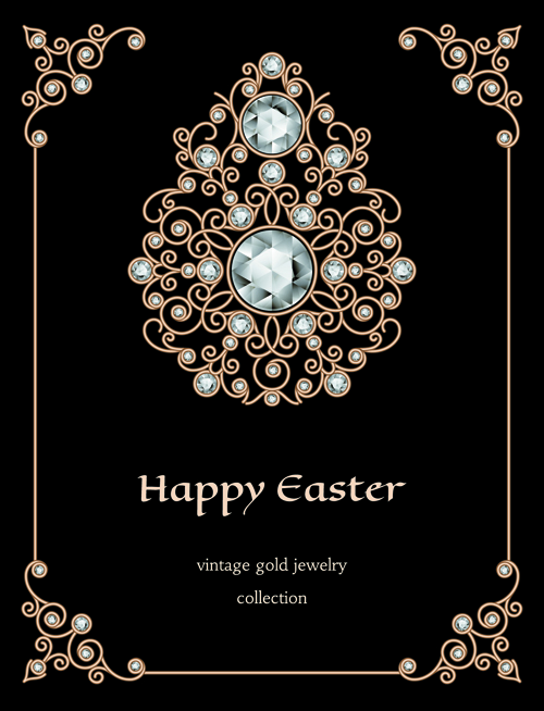 jewels golden black background background vector 