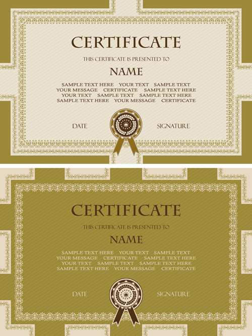 template golden certificate 