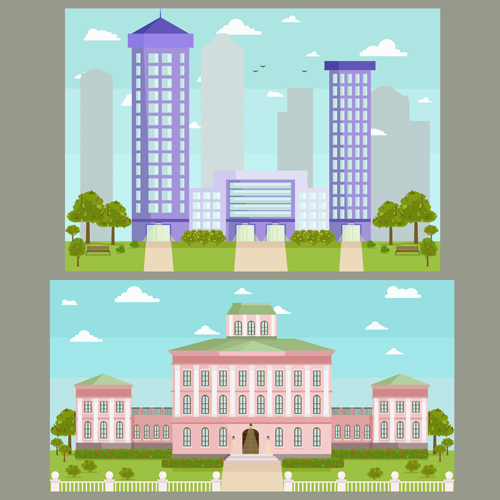 Houses concept flat template vector 09