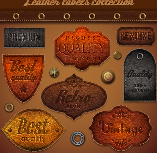 Vintage Leather labels set 04