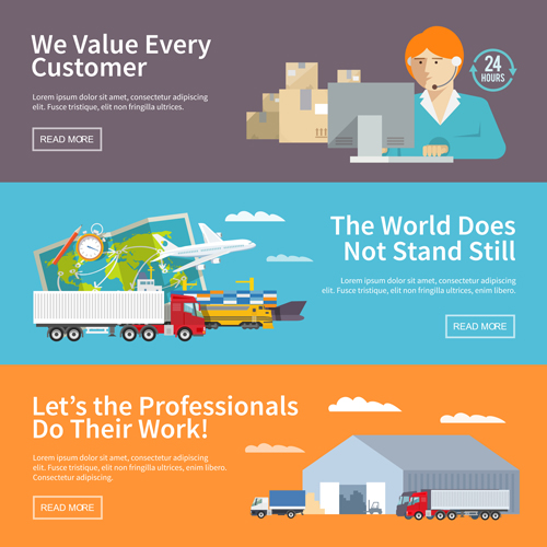 Modern business banners design vector 05