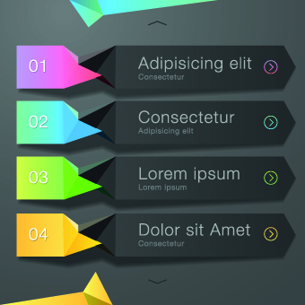 Origami options banner vector 02