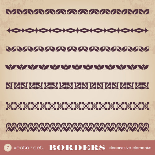 Ornaments borders decorative elements vector set 09