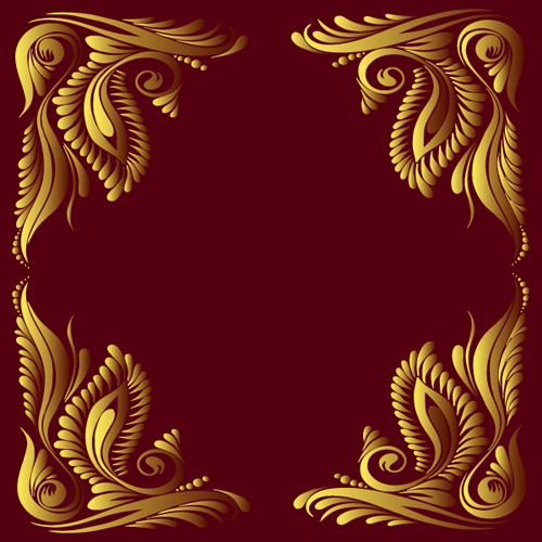Ornate floral decorative frame vectors 07