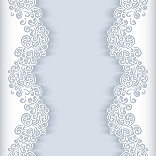 Paper lace frame vector background 04