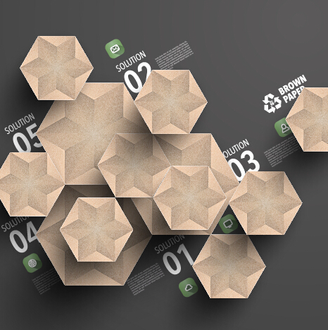 Parchment polygonal with infographics vector 04