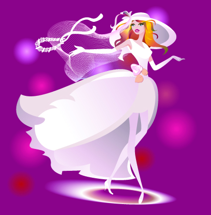 Romantic Postcard wedding vector art 03