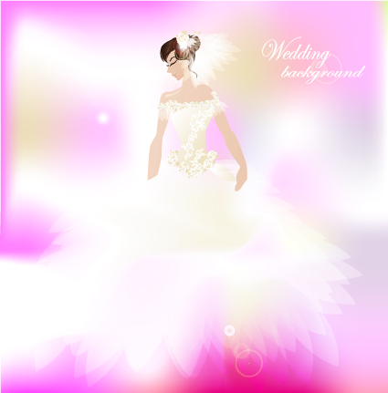Romantic Postcard wedding vector art 04