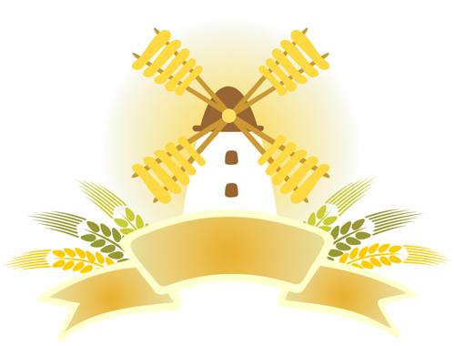 Golden Wheat vector background set 04