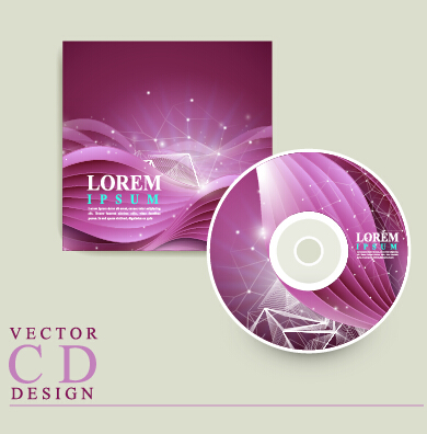 Purple CD cover design vector
