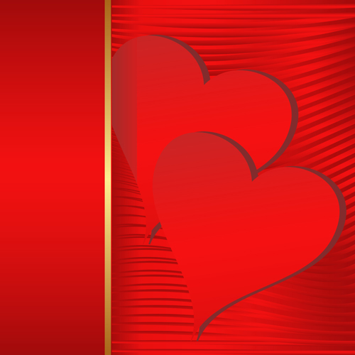 Red background and red heart vector