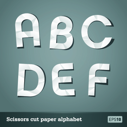 scissors paper alphabet 