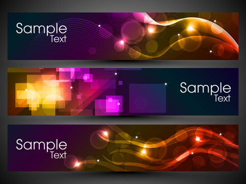 Shining light banners abstract vector Shining light banners abstract vector