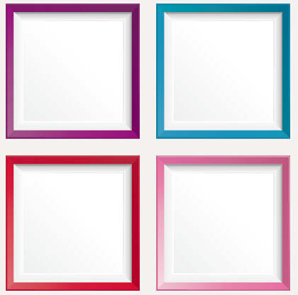 Simple colored photo frame vectors