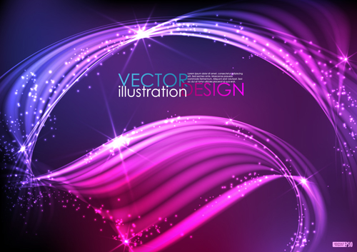 Sparkling lines Backgrounds Vector set 01
