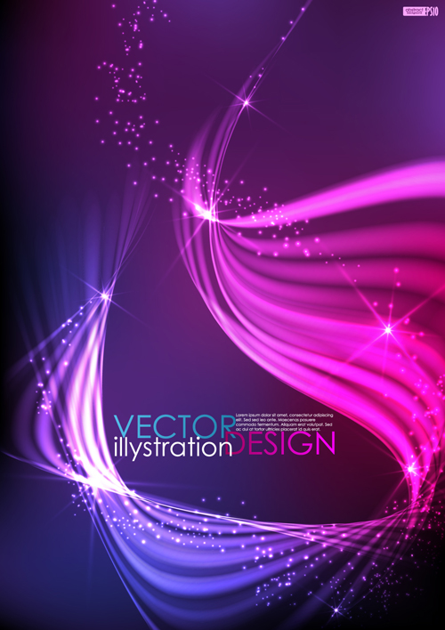 Sparkling lines Backgrounds Vector set 02