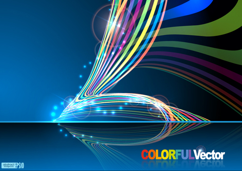 Sparkling lines Backgrounds Vector set 03