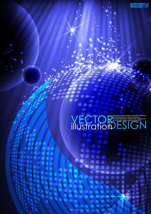 Sparkling lines Backgrounds Vector set 04