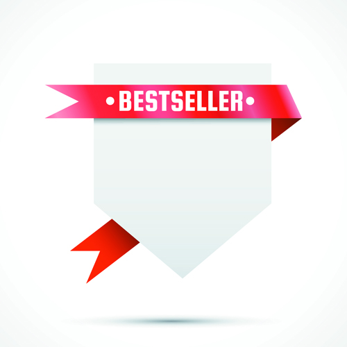Sale Tags with red Ribbon vector 04