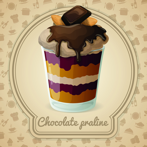 dessert background design vector 01 Tasty dessert background design vector 01