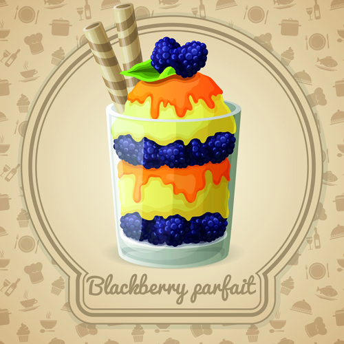 dessert background design vector 04 Tasty dessert background design vector 04