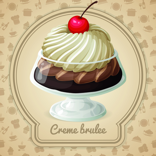 dessert background design vector 05 Tasty dessert background design vector 05