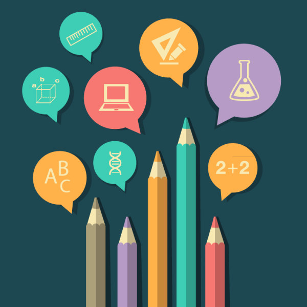 Teaching elements with pencil vector