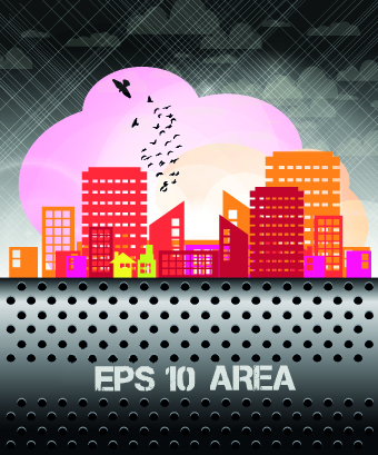 Vector set of Urban design background 04
