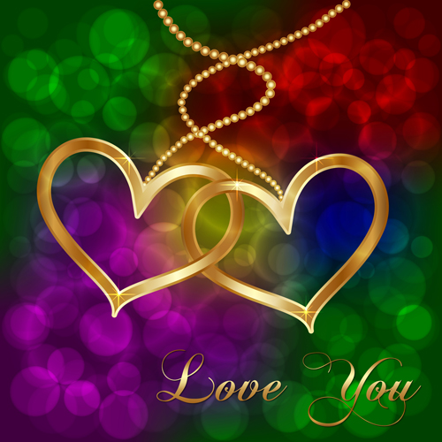 Valentine necklace with halation background