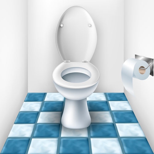 Vector toilet design elements set 01