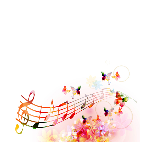 Vector Butterflies and flower background art 05