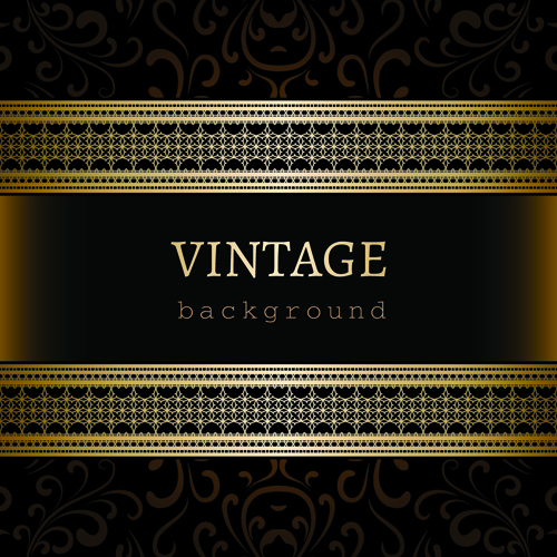 Vintage Golden Backgrounds vector 01