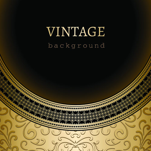 Vintage Golden Backgrounds vector 03