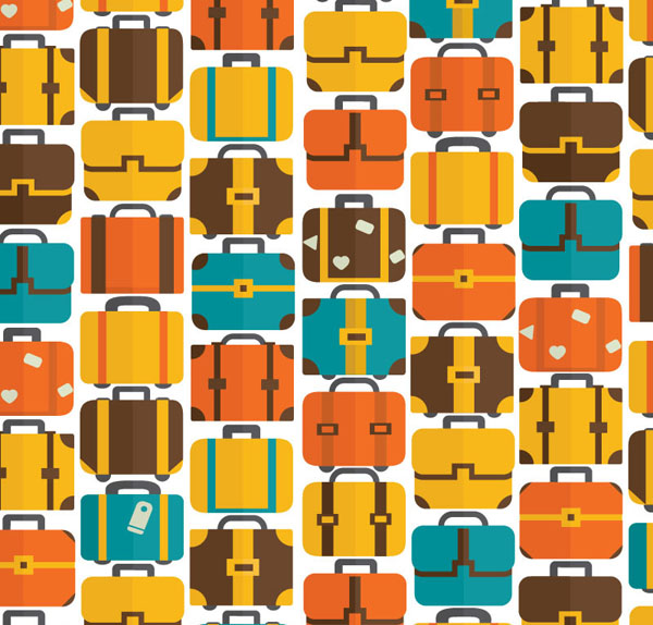 Vintage suitcase seamless pattern vector