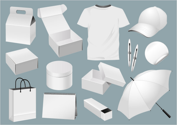 White tshirt with cap and box vector