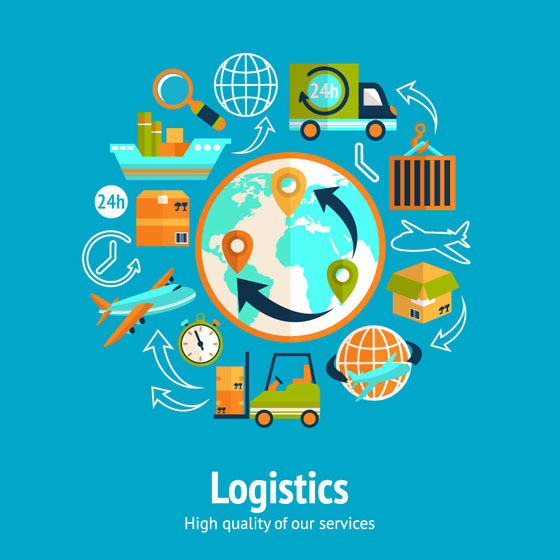 World logistics elements vector design