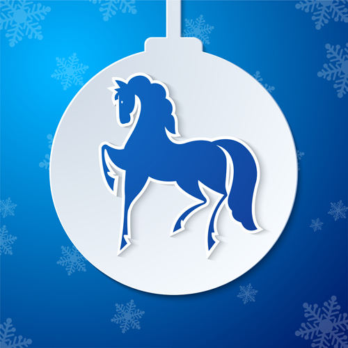 2014 Horse Year creative vector background 04