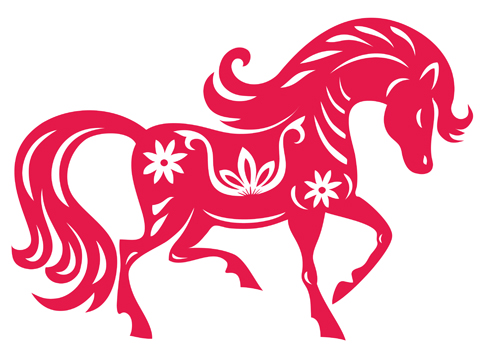 2014 Horse Year creative vector background 05