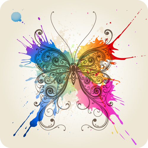 elements element colorful butterfly abstract 