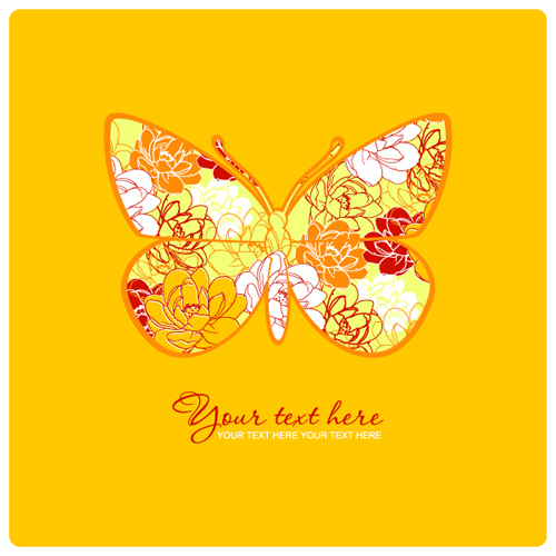 Colorful Abstract butterfly elements vector 05
