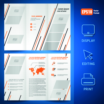 Creative brochure and booklet tri fold design vector 04
