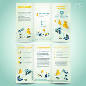 Creative brochure and booklet tri fold design vector 05