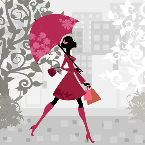 Set of floral Girls elements vector 03