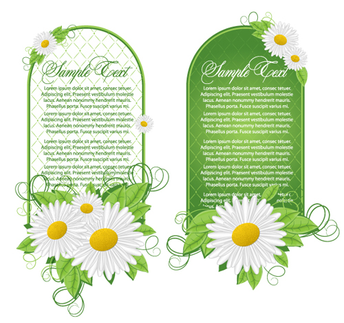 Green floral frame vector set 02