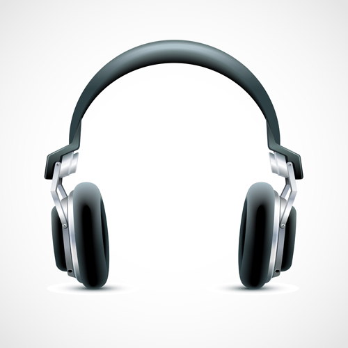 Elements of headphones vector set 01