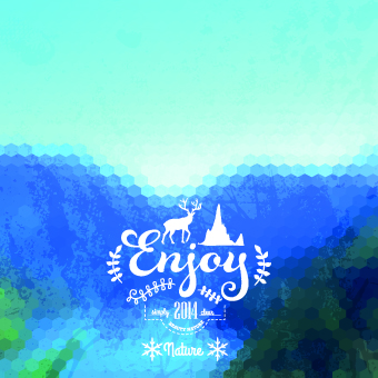 Scenery mosaic effect background vector 01