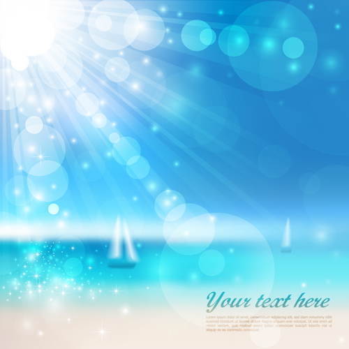 Sunny beach design vector background 07