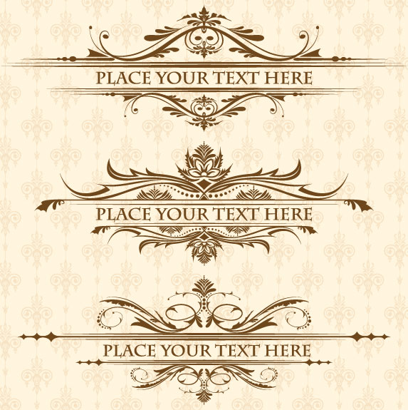 European style Decorative pattern Lacy vector 01