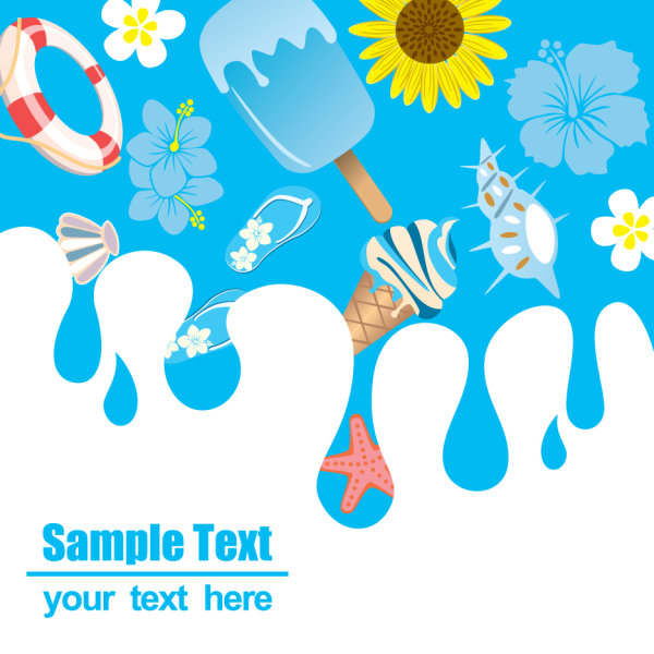 cartoon Summer elements vector 05